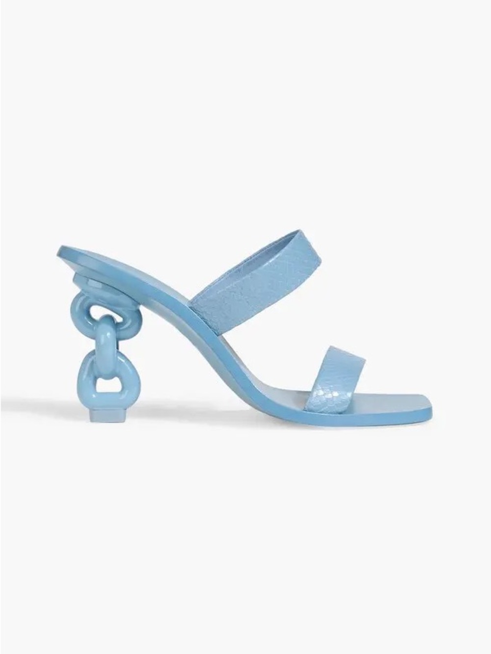 Cult Gaia Vivianne Lizard-Effect Leather Sandals Light Blue Women's